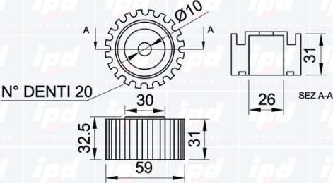 IPD 15-0290 - Deflection / Guide Pulley, timing belt xparts.lv