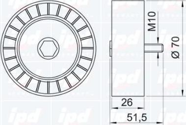 IPD 15-3087 - Deflection / Guide Pulley, v-ribbed belt xparts.lv