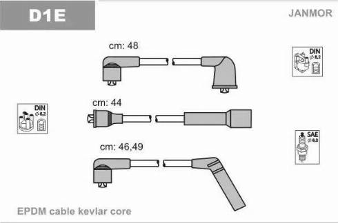 Janmor D1E - Ignition Cable Kit xparts.lv