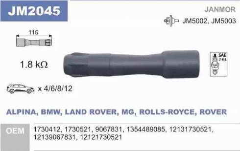 Janmor JM2045 - Plug, coil xparts.lv