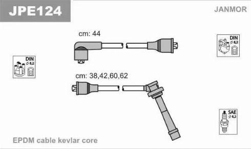 Janmor JPE124 - Комплект проводов зажигания xparts.lv