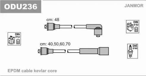 Janmor ODU236 - Комплект проводов зажигания xparts.lv