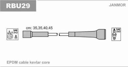 Janmor RBU29 - Комплект проводов зажигания xparts.lv
