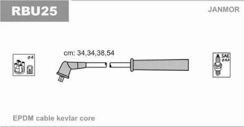 Janmor RBU25 - Комплект проводов зажигания xparts.lv