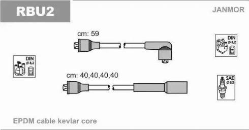 Janmor RBU2 - Комплект проводов зажигания xparts.lv