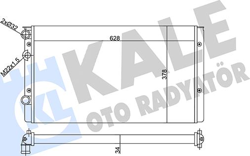KALE OTO RADYATÖR 356310 - Радиатор, охлаждение двигателя xparts.lv