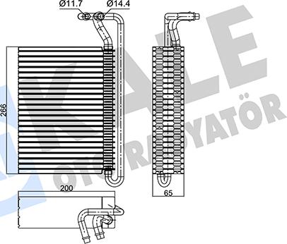 KALE OTO RADYATÖR 350115 - Evaporator, air conditioning xparts.lv