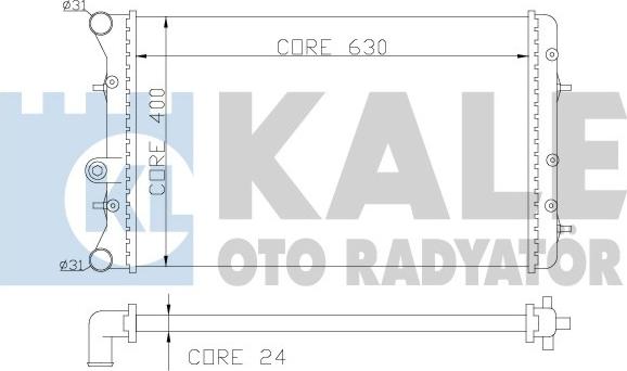 KALE OTO RADYATÖR 353800 - Радиатор, охлаждение двигателя xparts.lv