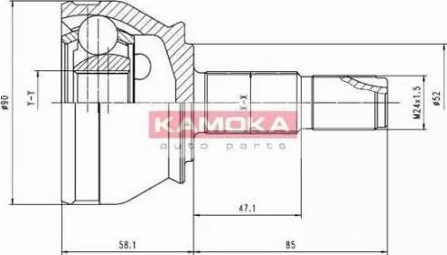 Kamoka 7412 - Шарнирный комплект, ШРУС, приводной вал xparts.lv