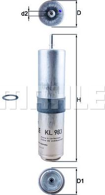 KNECHT KL 983D - Fuel filter xparts.lv