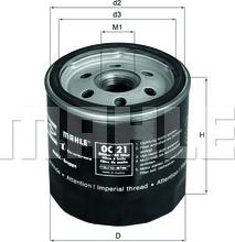 KNECHT OC 21 OF - Oil Filter xparts.lv