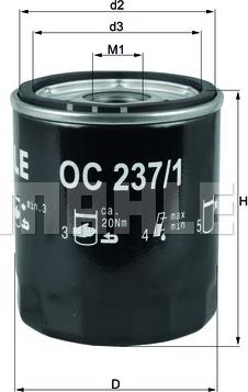 KNECHT OC 237/1 - Oil Filter xparts.lv