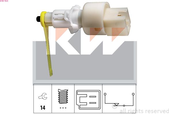 KW 510 153 - Выключатель фонаря сигнала торможения xparts.lv