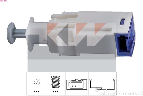 KW 510 241 - Выключатель, привод сцепления (Tempomat) xparts.lv