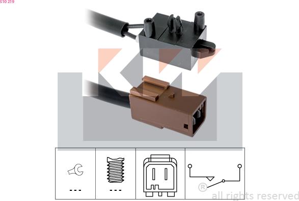 KW 510 219 - Switch, clutch control (cruise control) xparts.lv