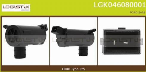 LGK LGK046080001 - Ūdenssūknis, Stiklu tīrīšanas sistēma xparts.lv