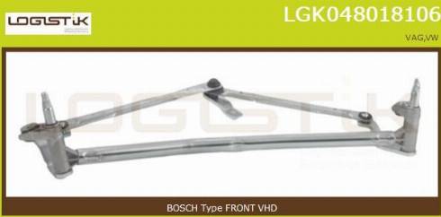 LGK LGK048018106 - Stiklu tīrītāja sviru un stiepņu sistēma xparts.lv