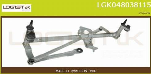 LGK LGK048038115 - Stiklu tīrītāja sviru un stiepņu sistēma xparts.lv