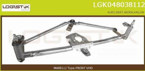 LGK LGK048038112 - Stiklu tīrītāja sviru un stiepņu sistēma xparts.lv