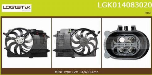 LGK LGK014083020 - Elektromotors, Dzes. sist. radiatora ventilators xparts.lv