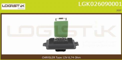 LGK LGK026090001 - Resistor, interior blower xparts.lv