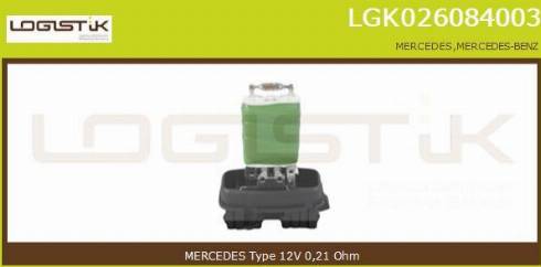 LGK LGK026084003 - Rezistors, Salona ventilators xparts.lv