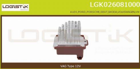 LGK LGK026081000 - Сопротивление, реле, вентилятор салона xparts.lv