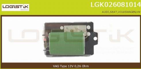 LGK LGK026081014 - Rezistors, Salona ventilators xparts.lv