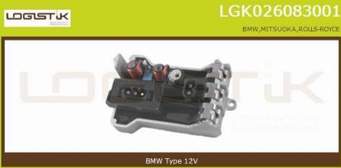 LGK LGK026083001 - Rezistors, Salona ventilators xparts.lv