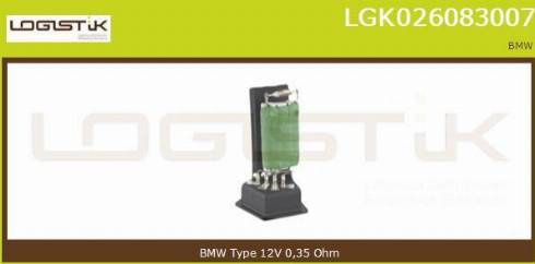 LGK LGK026083007 - Rezistors, Salona ventilators xparts.lv