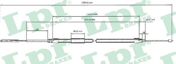 LPR C0077B - Cable, parking brake xparts.lv