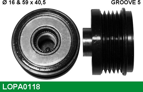 LUCAS LOPA0118 - Pulley, alternator, freewheel clutch xparts.lv