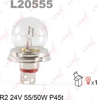 LYNXauto L20555 - Лампа накаливания, фара дальнего света xparts.lv