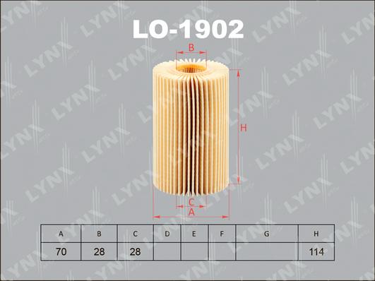 LYNXauto LO-1902 - Eļļas filtrs xparts.lv