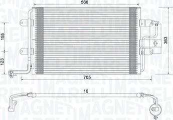 Magneti Marelli 350203735000 - Kondensators, Gaisa kond. sistēma xparts.lv