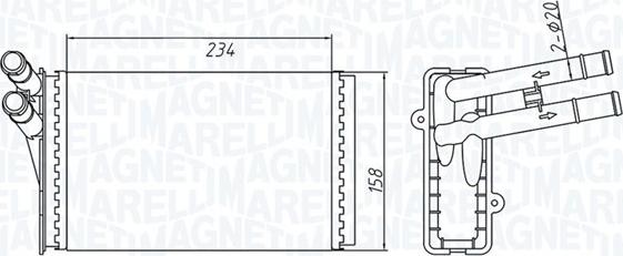 Magneti Marelli 350218409000 - Heat Exchanger, interior heating xparts.lv