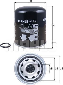 MAHLE AL 25 - Air Dryer Cartridge, compressed-air system xparts.lv
