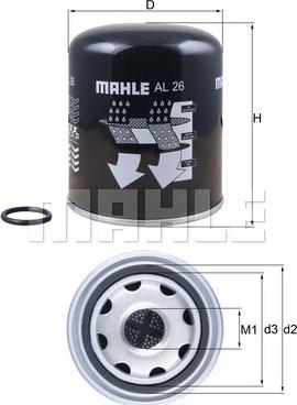 MAHLE AL 26 - Air Dryer Cartridge, compressed-air system xparts.lv