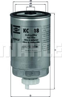 MAHLE KC 18 - Degvielas filtrs xparts.lv