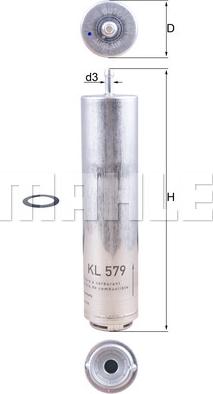 MAHLE KL 579D - Fuel filter xparts.lv