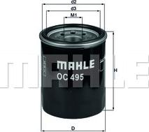 MAHLE OC 495 - Eļļas filtrs xparts.lv