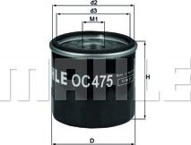 MAHLE OC 475 - Oil Filter xparts.lv