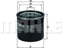 MAHLE OC 195 - Oil Filter xparts.lv