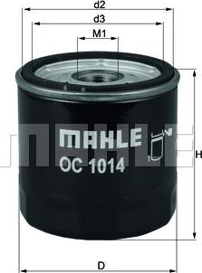 MAHLE OC 1014 - Eļļas filtrs xparts.lv