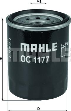 MAHLE OC 1177 - Eļļas filtrs xparts.lv