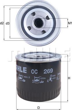 MAHLE OC 269 - Oil Filter xparts.lv