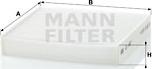 Mann-Filter CU 1827 - Фильтр воздуха в салоне xparts.lv