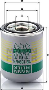 Mann-Filter TB 1394/6 x - Air Dryer Cartridge, compressed-air system xparts.lv