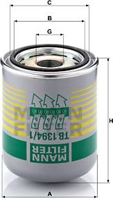 Mann-Filter TB 1394/1 x - Air Dryer Cartridge, compressed-air system xparts.lv