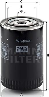 Mann-Filter W 940/44 - Eļļas filtrs xparts.lv